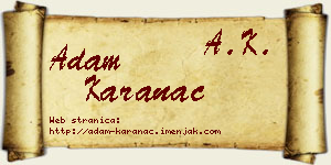 Adam Karanac vizit kartica